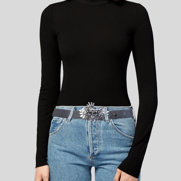 King Baby Studios Crowned Skull with Wings Silver tone metal Buckle with size 38 - Picture 4 of 7